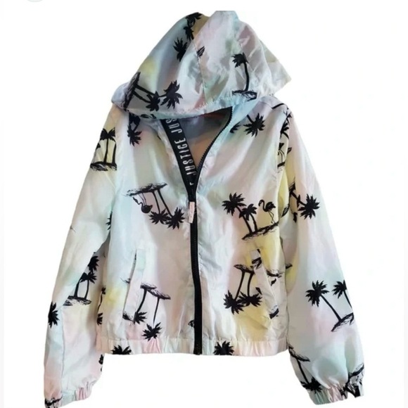 Justice Jackets & Blazers - Justice windbreaker, flamingos, pastel and Pink